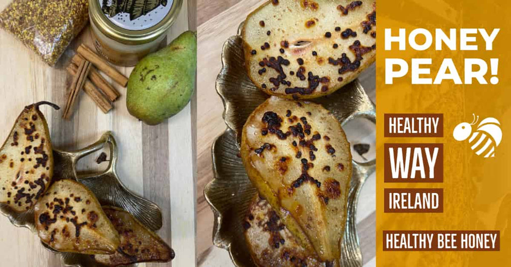 Raw Irish Honey caramelised pears