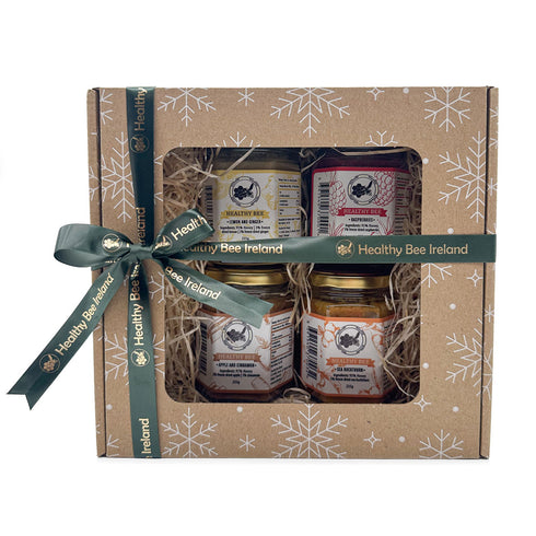 Honey with Freeze Dried Fruit Gift Box | Hamper 1 | Christmas Design| Healthy Bee Ireland