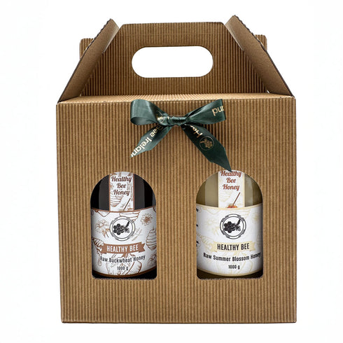 Healthybee Bow | Gift Box with Handle for Honey Jars | Healthy Bee Ireland