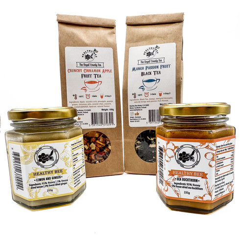 Honey with Freeze Dried Lemon Ginger | Sea Buckthorn | Black Loose Leaf Tea | Fruit Loose Leaf Tea