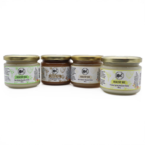 Raw Spring Blossom Honey | Raw Summer Blossom Honey | Raw Buckwheat Honey | Creamy Spring Blossom Honey | 400g jars | Healthy Bee Ireland