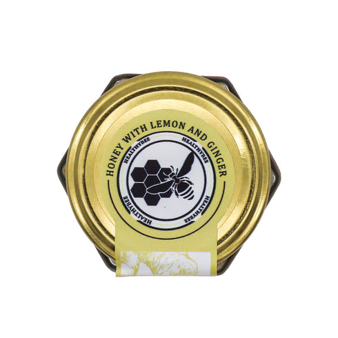 Freeze Dried Lemon and Ginger Honey | Lid White Background | Healthy Bee Ireland