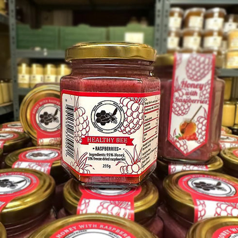 Honey Freeze Dried Raspberries Jar | Healthy Bee Ireland