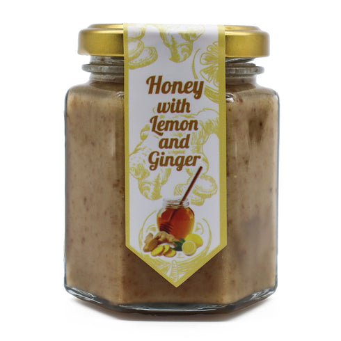 Freeze Dried Lemon and Ginger Honey | Backside White Background | Healthy Bee Ireland